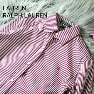 ラルフローレン(Ralph Lauren)のLAUREN RALPH LAUREN ロゴ刺繍 ストライプシャツ XSサイズ(シャツ/ブラウス(長袖/七分))