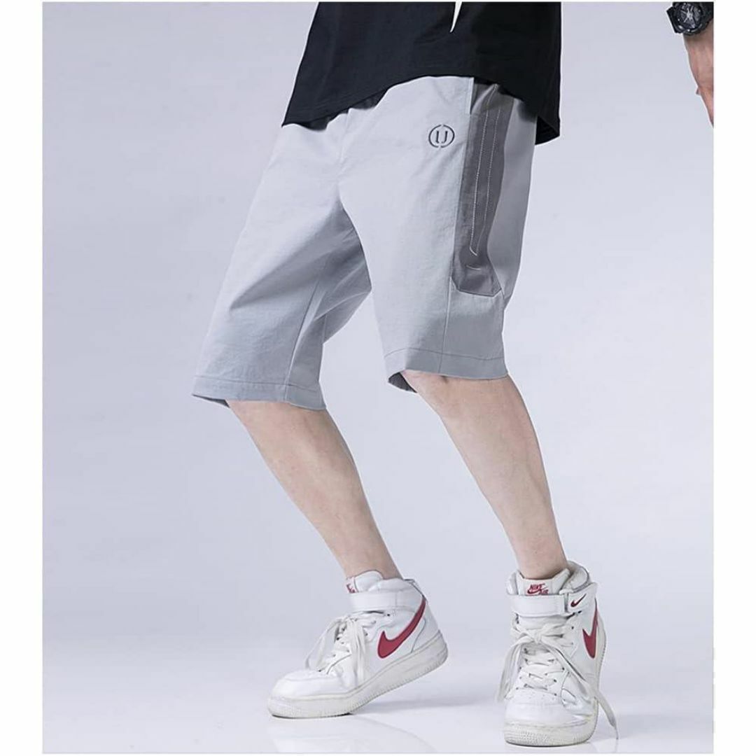 ハーフパンツ メンズ 短パン ５分丈 半ズボン ショートパンツ カーキ メンズのパンツ(ショートパンツ)の商品写真