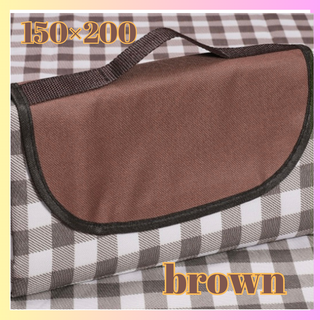 残り1点レジャーシート 折りたたみ コンパクト 防水  チェック  Brown (その他)