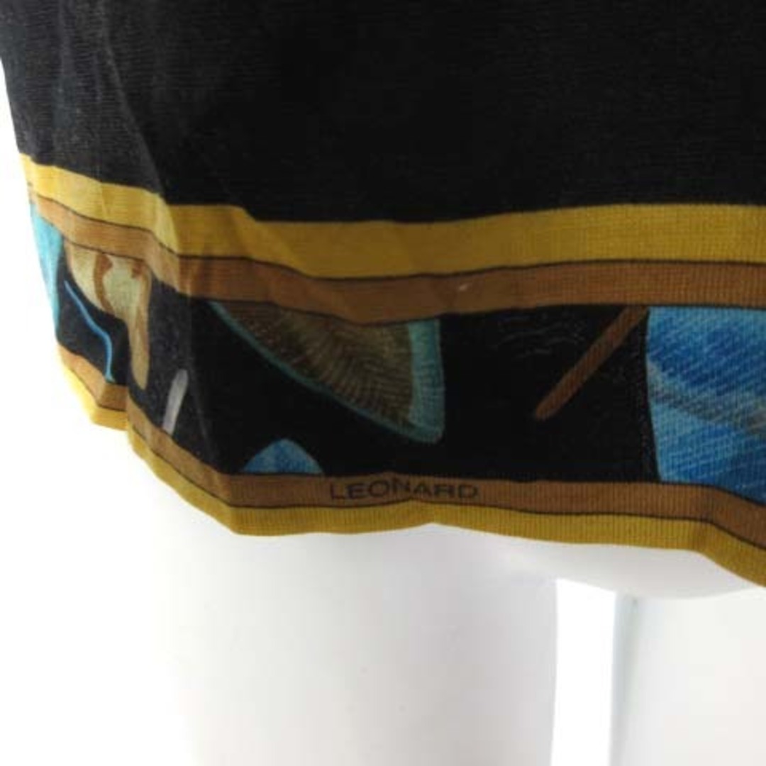 LEONARD(レオナール)のレオナール ファッション アンサンブルカーディガン フェザー柄 黒  M レディースのトップス(カーディガン)の商品写真