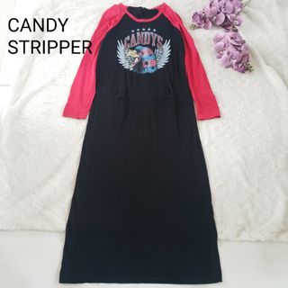 キャンディーストリッパー(Candy Stripper)のCANDY STRIPPERラグランスリーブ Tシャツロングワンピース サイズ2(ロングワンピース/マキシワンピース)