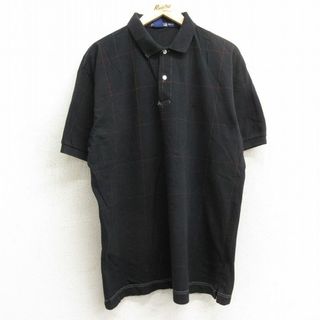 ノーティカ(NAUTICA)のXL★古着 ノーティカ NAUTICA 半袖 ブラント ポロ シャツ メンズ 90年代 90s ワンポイントロゴ 鹿の子 黒他 ブラック チェック 24apr10 中古 トップス(ポロシャツ)