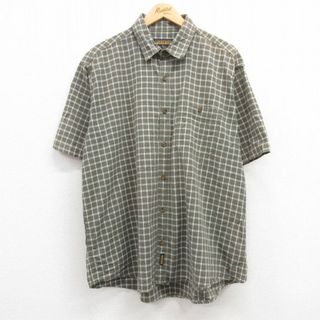 ウールリッチ(WOOLRICH)のXL★古着 ウールリッチ WOOLRICH 半袖 シャツ メンズ 大きいサイズ コットン 緑他 グリーン チェック 24apr10 中古 トップス(シャツ)