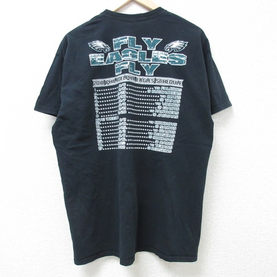 FILA(フィラ)のXL★古着 半袖 Tシャツ メンズ NFL フィラデルフィアイーグルス DALLAS SUCKS コットン クルーネック 黒 ブラック アメフト スーパーボウル 【spe】 24apr10 中古 メンズのトップス(Tシャツ/カットソー(半袖/袖なし))の商品写真