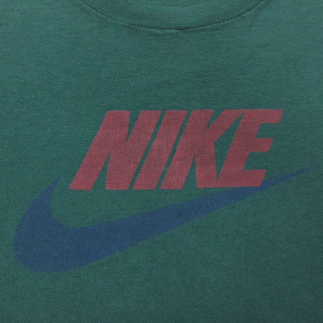 NIKE(ナイキ)のXL★古着 ナイキ NIKE 半袖 ビンテージ Tシャツ メンズ 00年代 00s ビッグロゴ コットン クルーネック 緑 グリーン 24apr10 中古 メンズのトップス(Tシャツ/カットソー(半袖/袖なし))の商品写真