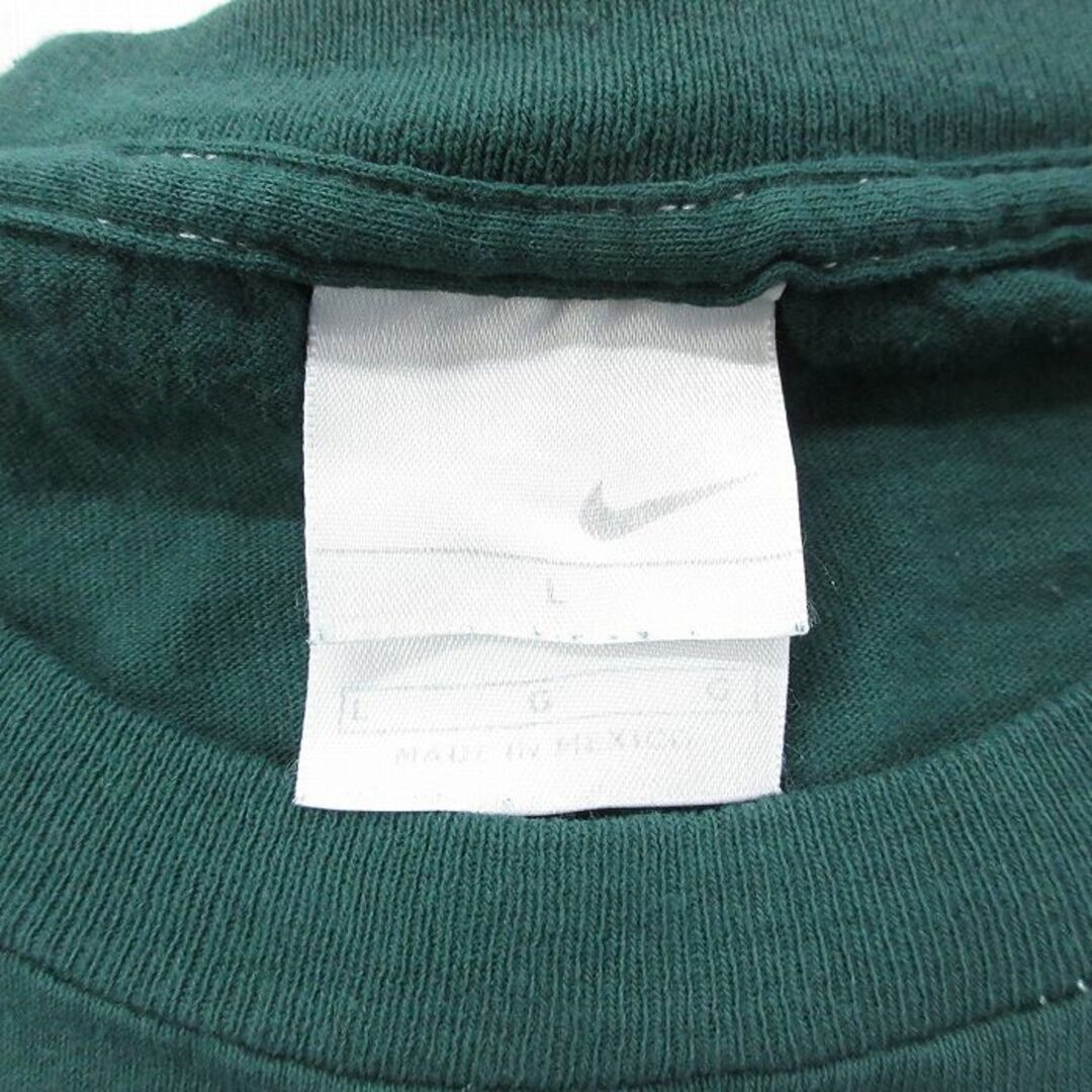 NIKE(ナイキ)のXL★古着 ナイキ NIKE 半袖 ビンテージ Tシャツ メンズ 00年代 00s ビッグロゴ コットン クルーネック 緑 グリーン 24apr10 中古 メンズのトップス(Tシャツ/カットソー(半袖/袖なし))の商品写真