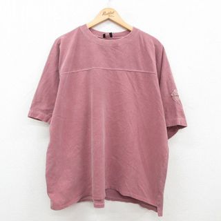 グラミチ(GRAMICCI)のXL★古着 グラミチ GRAMICCI 半袖 ビンテージ Tシャツ メンズ 90年代 90s 無地 鹿の子 大きいサイズ コットン クルーネック USA製 エンジ系 【spe】 24apr10 中古(Tシャツ/カットソー(半袖/袖なし))