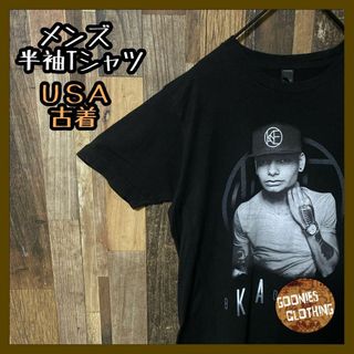 メンズ ブラック 人物 ラッパー ヒップホップ M 古着 90s 半袖 Tシャツ(Tシャツ/カットソー(半袖/袖なし))