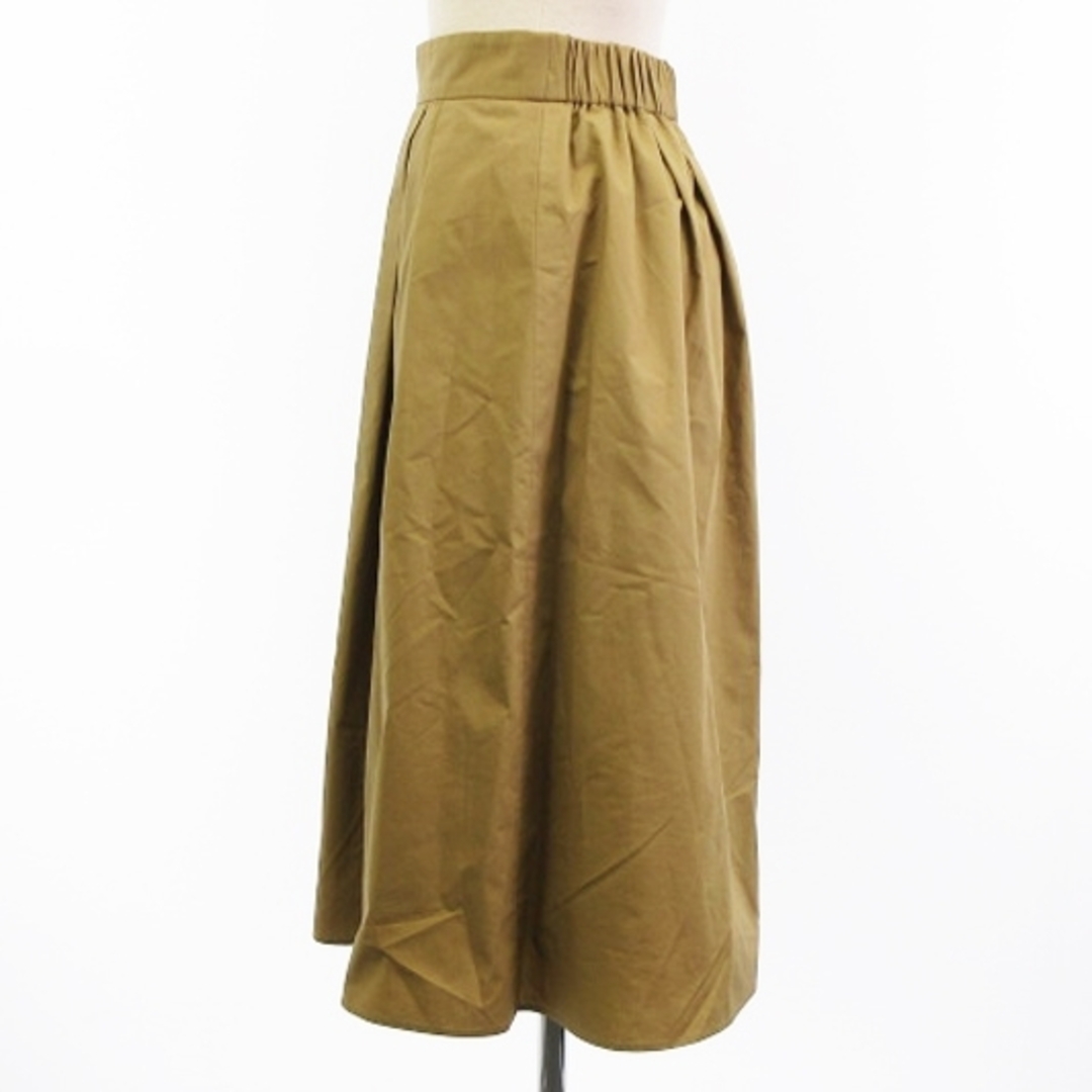 UNTITLED(アンタイトル)のアンタイトル シャーティング タック フレア スカート ひざ丈 ベージュ 1 レディースのスカート(ひざ丈スカート)の商品写真