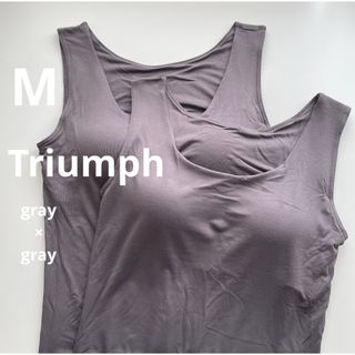 トリンプ(Triumph)の新品　トリンプ  Mサイズ　チャコール　タンクトップブラ　ノンワイヤー(タンクトップ)