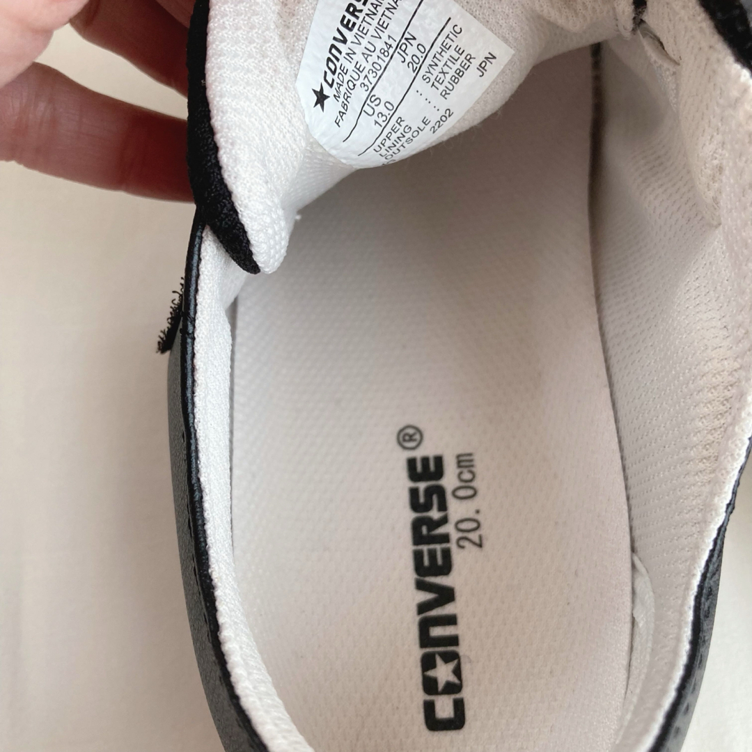 CONVERSE(コンバース)の【新品 未使用品】コンバース CONVERSE  スニーカー　黒　20 キッズ/ベビー/マタニティのキッズ靴/シューズ(15cm~)(スニーカー)の商品写真