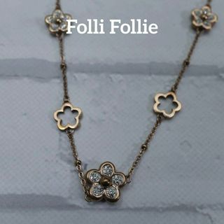 フォリフォリ(Folli Follie)の【匿名配送】 フォリフォリ ネックレス ピンクゴールド 花 3(ネックレス)