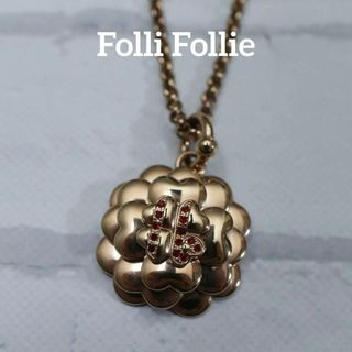 フォリフォリ(Folli Follie)の【匿名配送】 フォリフォリ ネックレス ピンクゴールド 花(ネックレス)