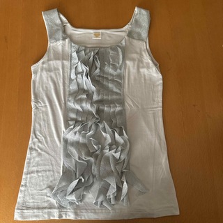 ボンサンス　タンクトップ38M  シルバー×グレー(Tシャツ(半袖/袖なし))