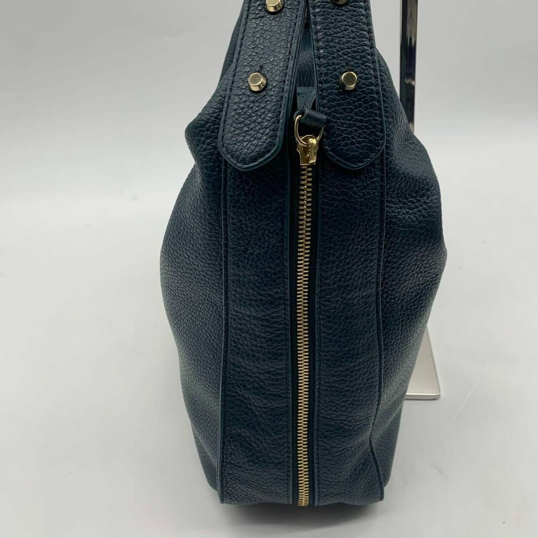 Furla(フルラ)の美品 フルラ ワンショルダーバッグ シボ革 緑 グリーン 肩掛け レディースのバッグ(ハンドバッグ)の商品写真