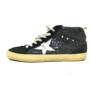 ゴールデングース(GOLDEN GOOSE)のGOLDEN GOOSE(ゴールデングース) スニーカー 39 レディース - 黒×アイボリー×マルチ スター(星)/インソール取外し可 グリッター×スエード×レザー(スニーカー)