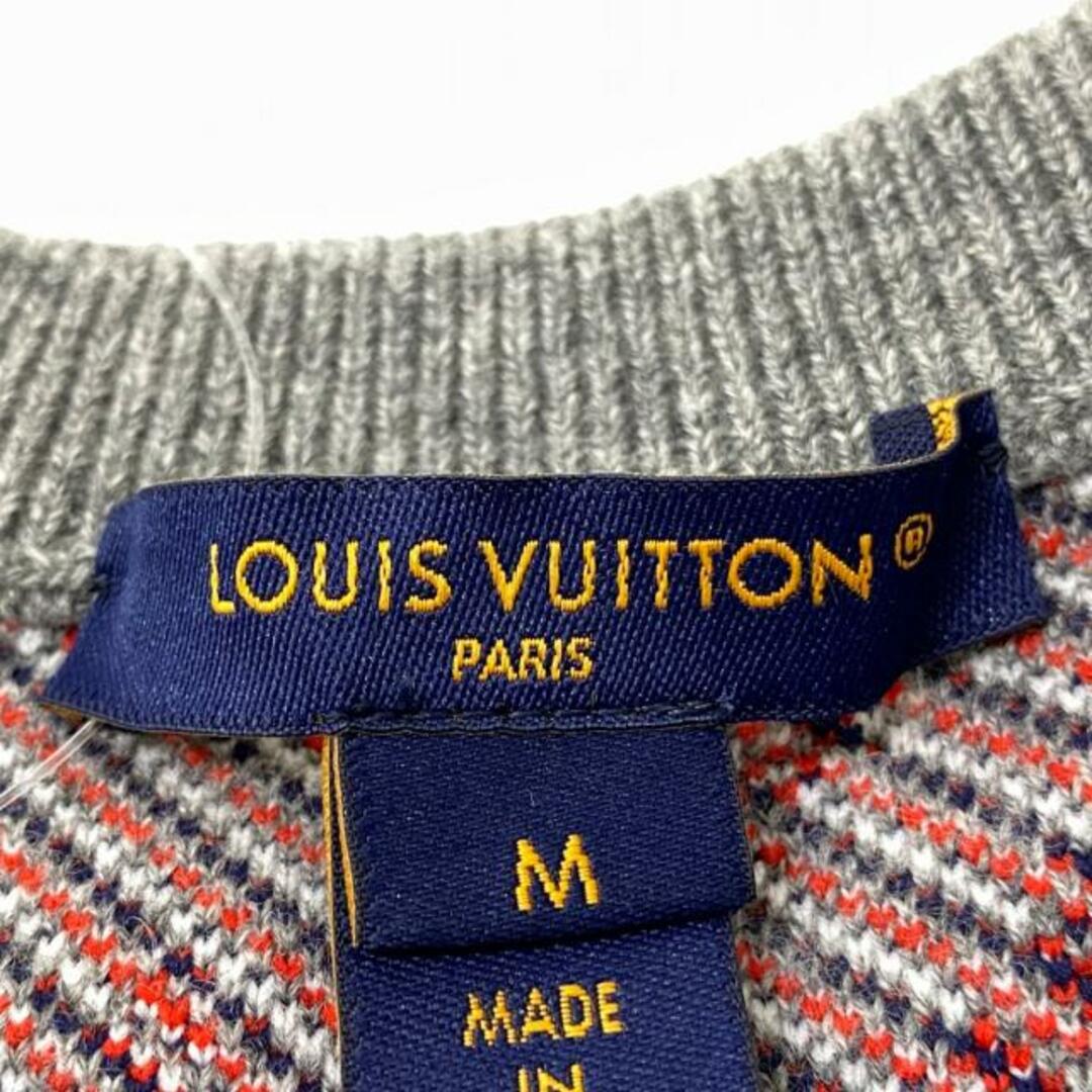 LOUIS VUITTON(ルイヴィトン)のLOUIS VUITTON(ルイヴィトン) 長袖セーター サイズM レディース - FPKL83DWE グレー×レッド×マルチ クルーネック/モノグラム柄 ウール、ナイロン レディースのトップス(ニット/セーター)の商品写真