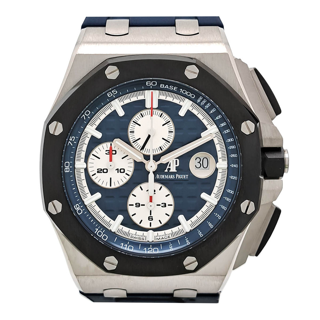 AUDEMARS PIGUET(オーデマピゲ)のオーデマピゲ ロイヤルオーク オフショア クロノグラフ プラチナ 26401PO.OO.A018CR.01 自動巻き プラチナ メンズ AUDEMARS PIGUET 【中古】 【時計】 メンズの時計(腕時計(アナログ))の商品写真