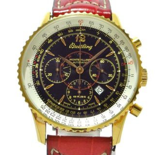 ブライトリング(BREITLING)のBREITLING(ブライトリング) 腕時計 ナビタイマー モンブリラン H41330 メンズ K18RG/クロノグラフ/社外ベルト 黒(その他)