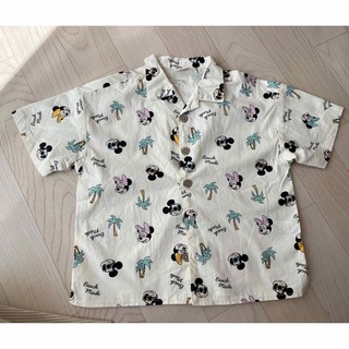 シマムラ(しまむら)の人気完売商品　littc リトシーミッキー アロハ半袖シャツ(Tシャツ/カットソー)