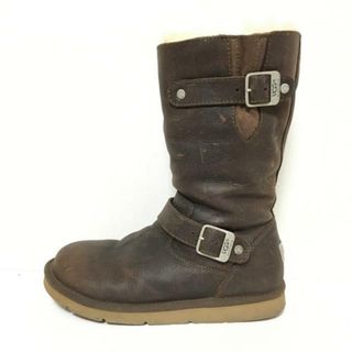 アグ(UGG)のUGG(アグ) ブーツ 24 レディース ケンジントン 5678 ダークブラウン レザー×ムートン(ブーツ)