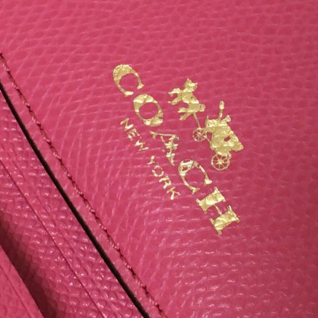 COACH(コーチ)のCOACH(コーチ) 3つ折り財布 シグネチャー柄 F53837 ピンク×カーキ レザー×PVC(塩化ビニール) レディースのファッション小物(財布)の商品写真