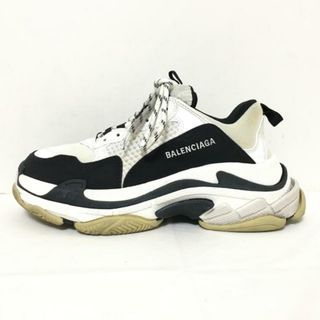 バレンシアガ(Balenciaga)のBALENCIAGA(バレンシアガ) スニーカー 27 メンズ トリプルS 536737 白×黒×アイボリー 化学繊維×レザー(スニーカー)