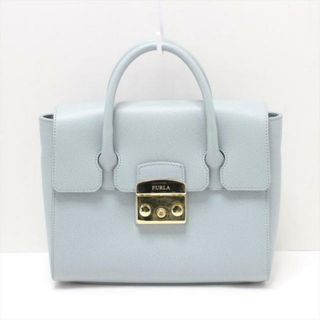 フルラ(Furla)のFURLA(フルラ) ハンドバッグ美品  メトロポリスサッチェル ライトブルー レザー(ハンドバッグ)