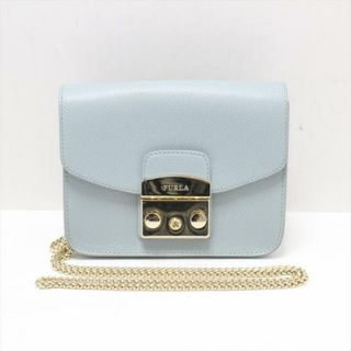 フルラ(Furla)のFURLA(フルラ) ショルダーバッグ美品  メトロポリス ライトブルー チェーンショルダー レザー(ショルダーバッグ)