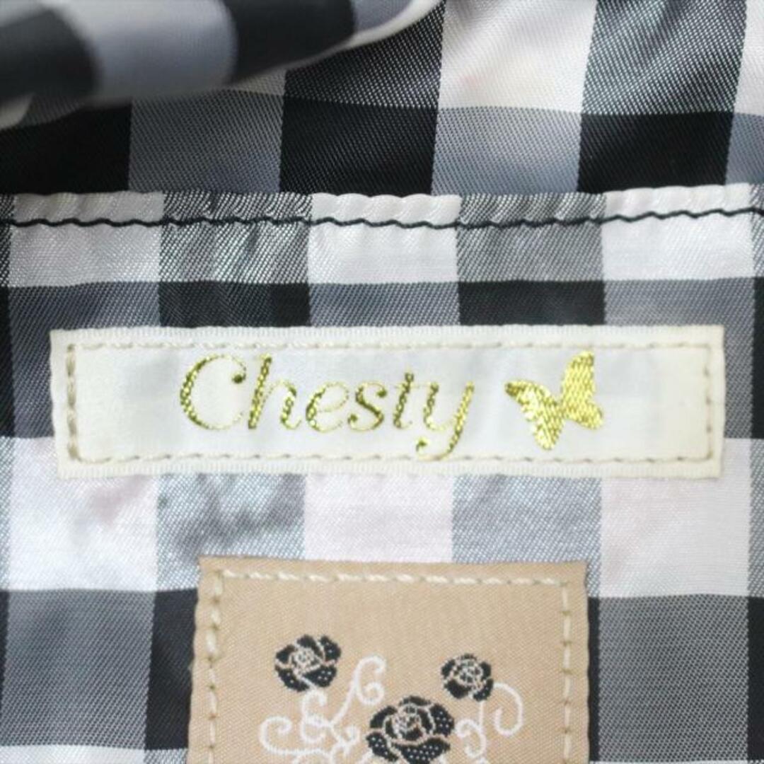 Chesty(チェスティ)のChesty(チェスティ) トートバッグ - 白×黒×グレー チェック柄/リボン/Flea Store ナイロン レディースのバッグ(トートバッグ)の商品写真