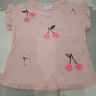 ザラキッズ(ZARA KIDS)のキッズ 100 104 Tシャツ 半袖 ZARA 綿100% ピンク チェリー(Tシャツ/カットソー)