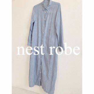 nest Robe - ネストローブ　リネン100%シャツワンピース　ロングワンピース　シャンブレー