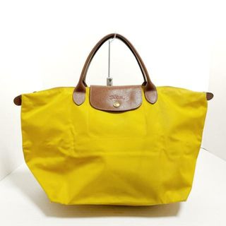 ロンシャン(LONGCHAMP)のLONGCHAMP(ロンシャン) ハンドバッグ ル・プリアージュオリジナル ダークイエロー×ダークブラウン 折りたたみ ナイロン×レザー(ハンドバッグ)