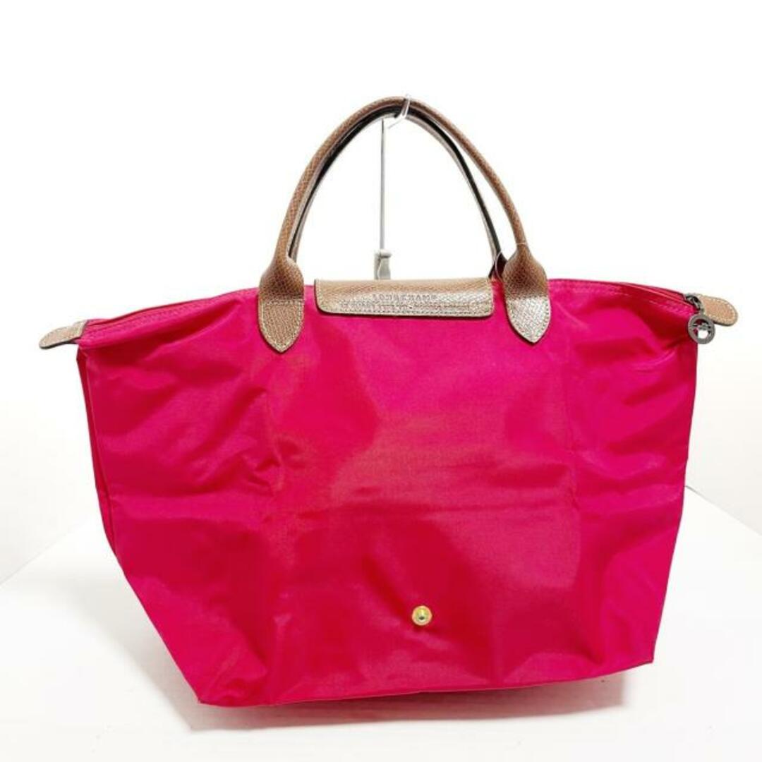 LONGCHAMP(ロンシャン)のLONGCHAMP(ロンシャン) ハンドバッグ ル・プリアージュオリジナル レッド×ダークブラウン 折りたたみ ナイロン×レザー レディースのバッグ(ハンドバッグ)の商品写真