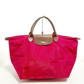 ロンシャン(LONGCHAMP)のLONGCHAMP(ロンシャン) ハンドバッグ ル・プリアージュオリジナル レッド×ダークブラウン 折りたたみ ナイロン×レザー(ハンドバッグ)