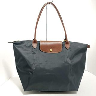 ロンシャン(LONGCHAMP)のLONGCHAMP(ロンシャン) ハンドバッグ ル・プリアージュオリジナル ダークグレー×ブラウン 折りたたみ ナイロン×レザー(ハンドバッグ)