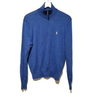 ポロラルフローレン(POLO RALPH LAUREN)のPOLObyRalphLauren(ポロラルフローレン) 長袖セーター サイズS/170/92A メンズ美品  - ネイビー ハーフジップ(ニット/セーター)