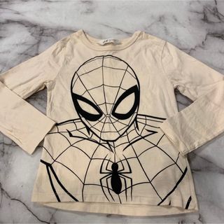 エイチアンドエム(H&M)のスパイダーマン　98/104 ロンT ベージュ(Tシャツ/カットソー)