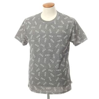 モスキーノ(MOSCHINO)の【中古】【未使用】モスキーノ MOSCHINO ストレッチコットン ロゴ 半袖Ｔシャツ グレーxホワイト【サイズM】【メンズ】(Tシャツ/カットソー(半袖/袖なし))