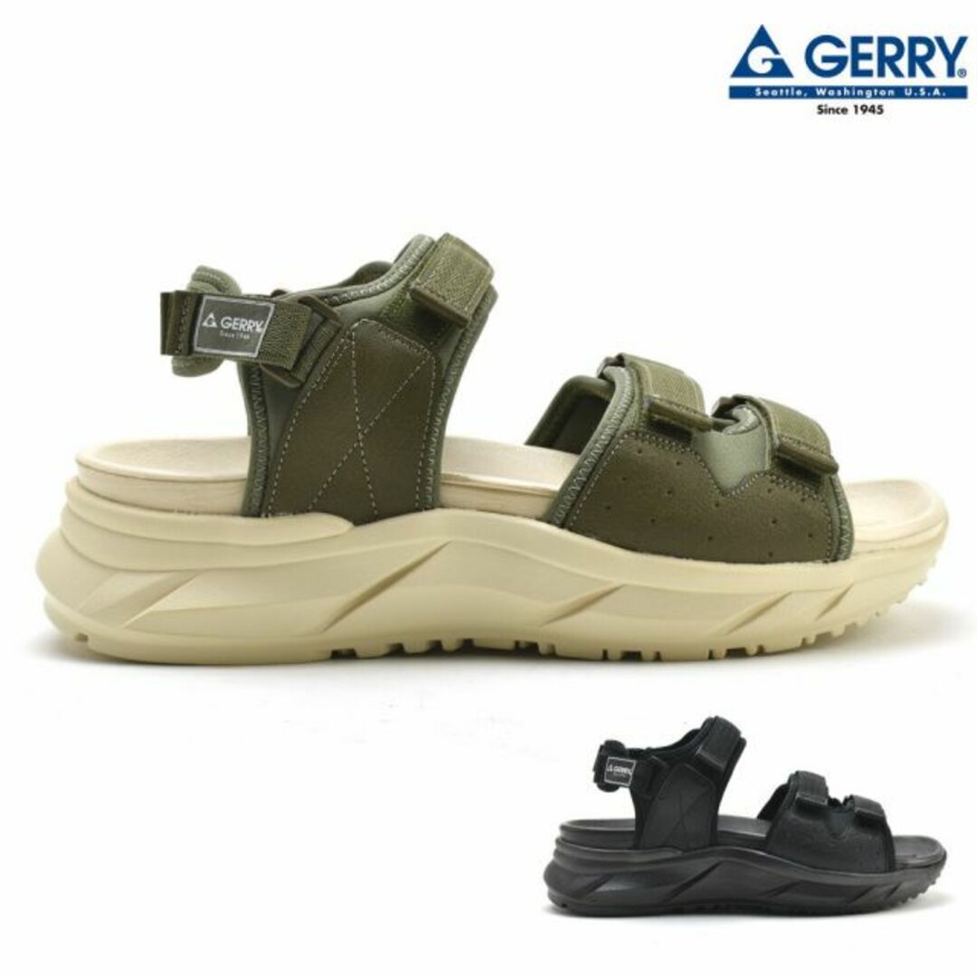 【KHAKI】ジェリー サンダル メンズ スポーツサンダル スポサン アウトドアサンダル ブラック カーキ GERRY 6580【送料無料】 メンズの靴/シューズ(サンダル)の商品写真