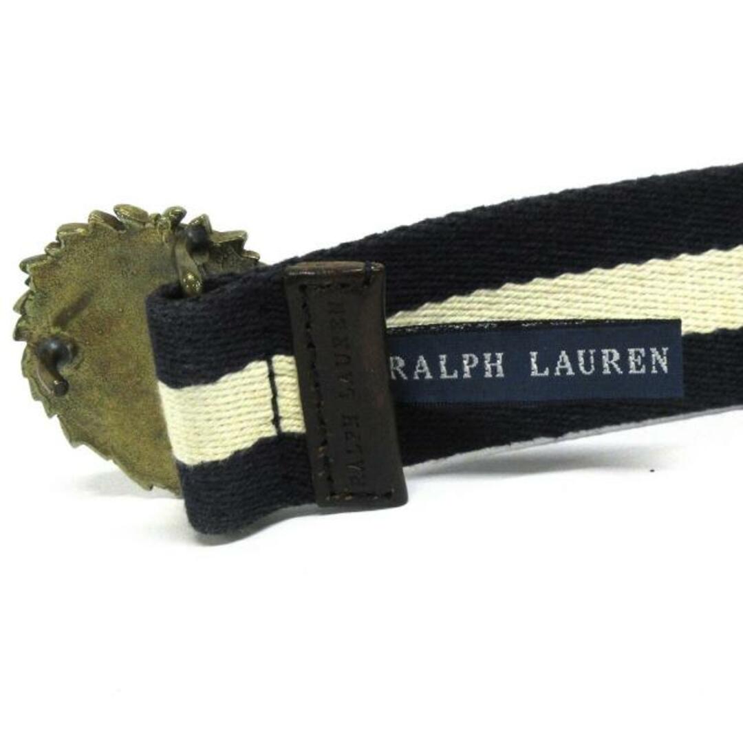 Ralph Lauren(ラルフローレン)のRalphLauren(ラルフローレン) ベルト - ダークネイビー×アイボリー×ゴールド コットン×金属素材 レディースのファッション小物(ベルト)の商品写真