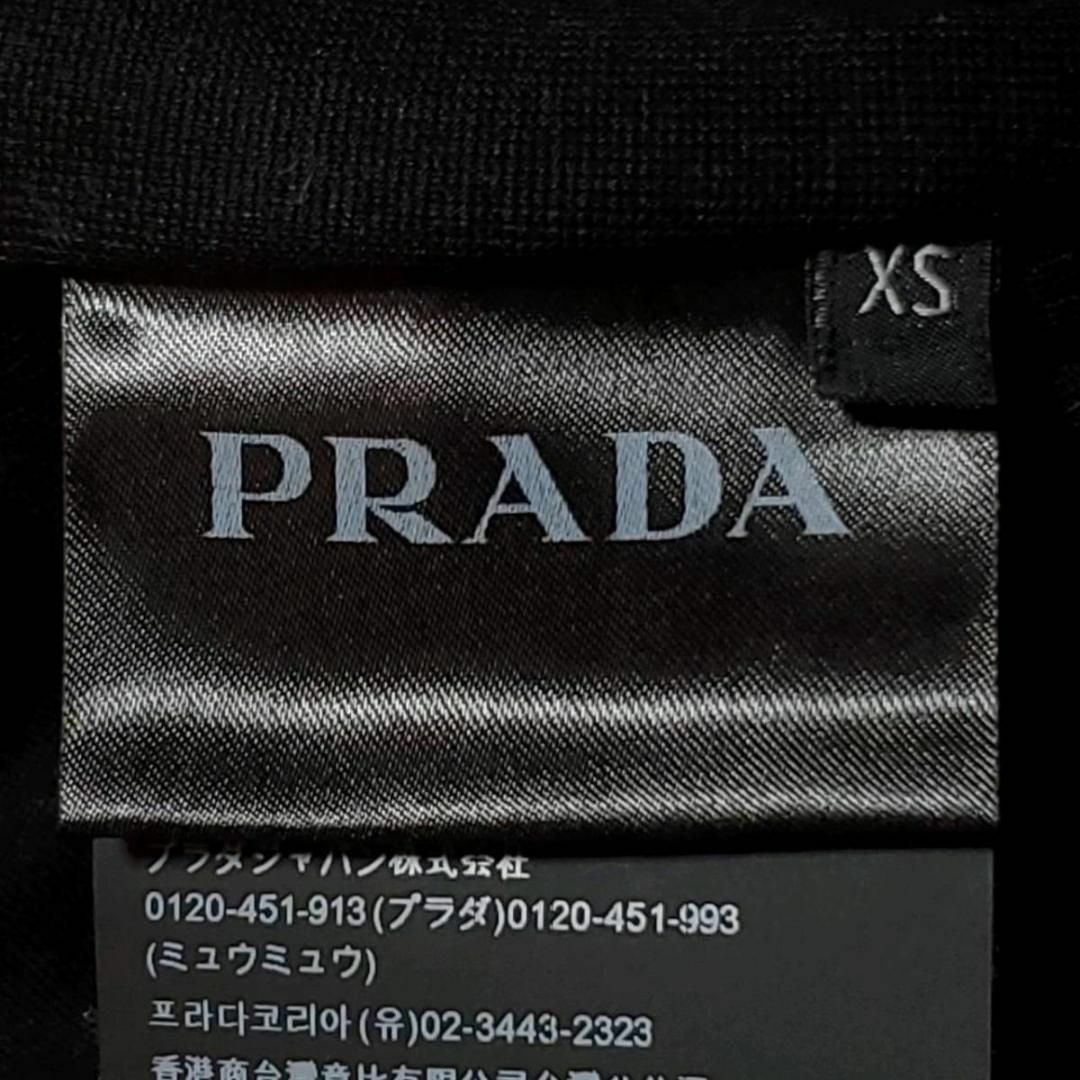 PRADA(プラダ)の数回使用 M プラダ ナイロン ジップアップ パーカー 黒 三角プレート フード メンズのトップス(パーカー)の商品写真