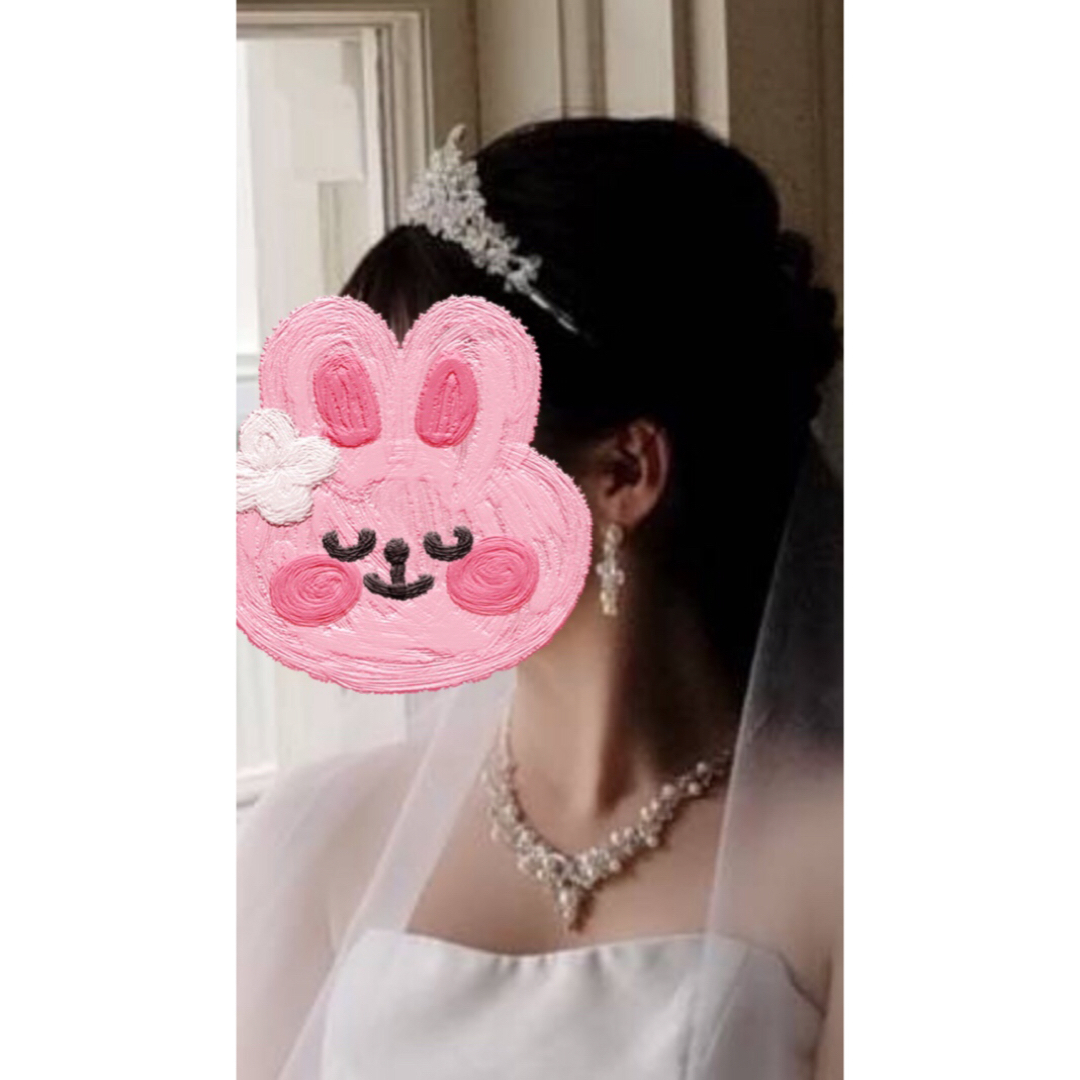 ヘアアクセサリー　髪飾り　結婚式　ウェディング　ブライダル　ピアス　ティアラ ハンドメイドのウェディング(ヘッドドレス/ドレス)の商品写真