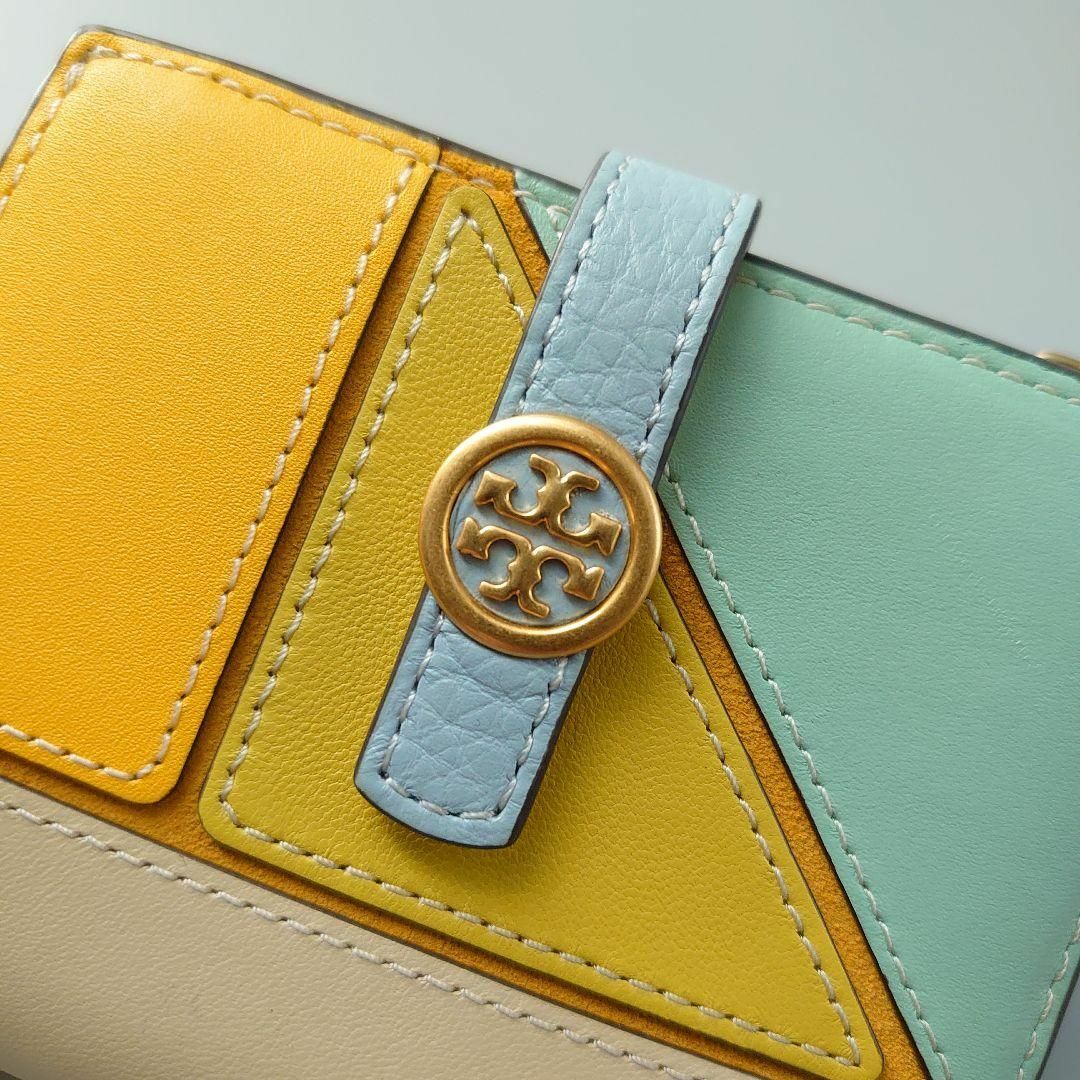 Tory Burch(トリーバーチ)のトリーバーチ 財布 ウォーカー パッチワーク ミニ ウォレット ミント レザー レディースのファッション小物(財布)の商品写真