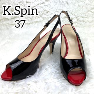 K.Spin オープントゥ　ストラップ　ヒール　パンプス　上品　高級感　大人(ハイヒール/パンプス)