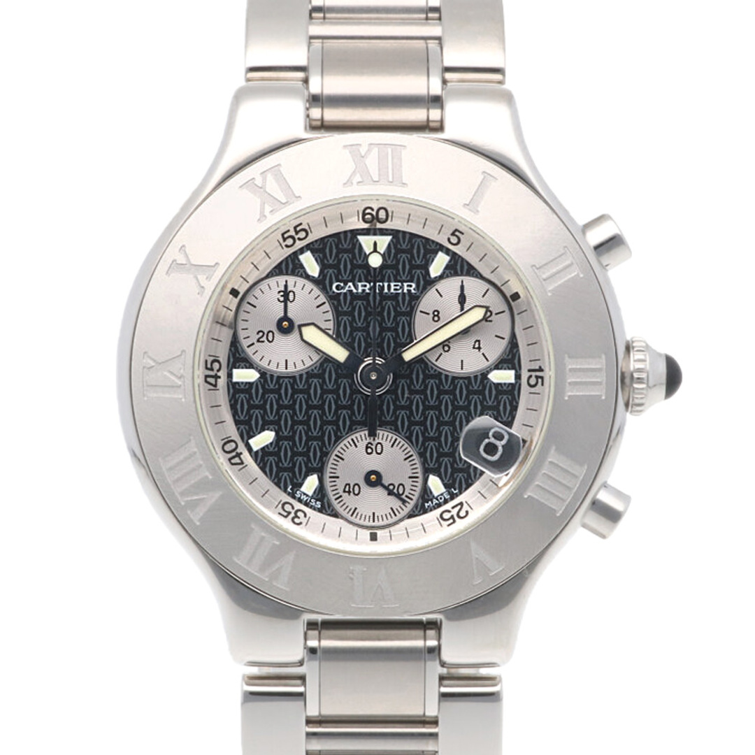 Cartier(カルティエ)のカルティエ クロノスカフ 腕時計 時計 ステンレススチール 2424 クオーツ メンズ 1年保証 CARTIER  中古 メンズの時計(腕時計(アナログ))の商品写真