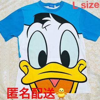 ディズニー(Disney)のドナルドダックビッグフェイス★セーラーカラープリントTシャツLサイズ★男女兼用(Tシャツ/カットソー(半袖/袖なし))