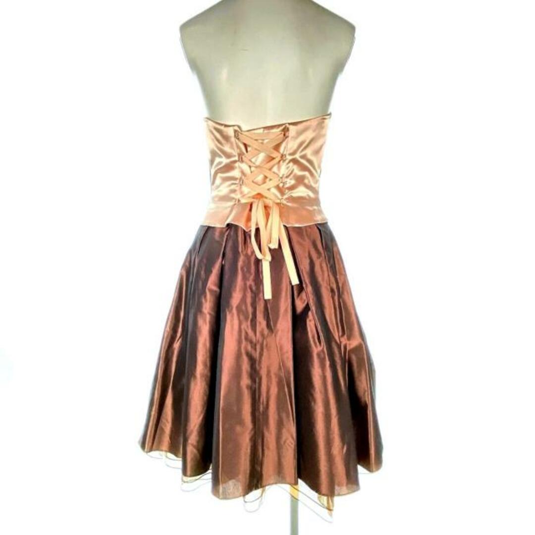 AIMER(エメ)のaimer(エメ) ドレス サイズ9 M レディース ピンクベージュ×ブラウン レディースのフォーマル/ドレス(その他ドレス)の商品写真