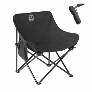 【色: ブラック】aruruキャンプ椅子，アウトドア折りたたみローチェア，コンパ(テーブル/チェア)
