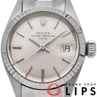 ロレックス(ROLEX)のロレックス オイスター パーペチュアル デイト レディース時計 アンティーク Oyster Perpetual Date
 6917(3) 箱 保証書 K18WG/SS レディース時計 シルバー 仕上げ済 1970年 美品 【中古】(腕時計)